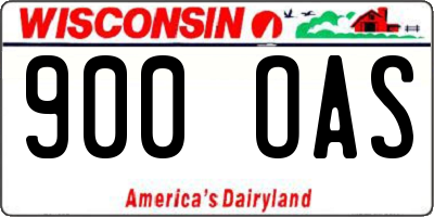 WI license plate 900OAS