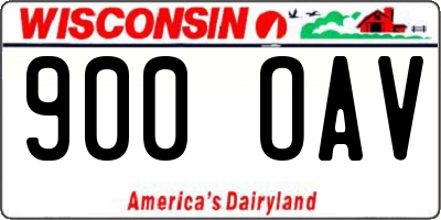 WI license plate 900OAV