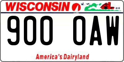 WI license plate 900OAW