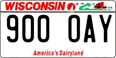 WI license plate 900OAY