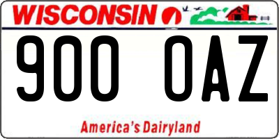 WI license plate 900OAZ
