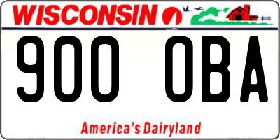 WI license plate 900OBA