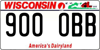 WI license plate 900OBB