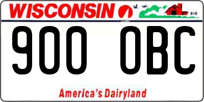 WI license plate 900OBC