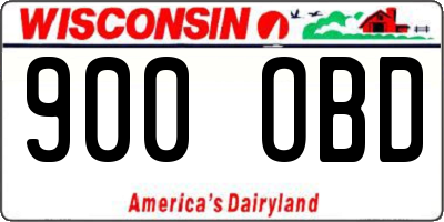 WI license plate 900OBD