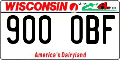 WI license plate 900OBF