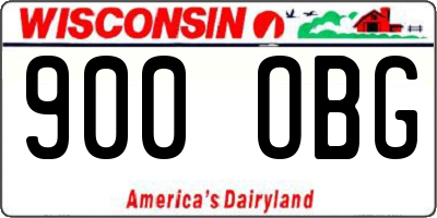 WI license plate 900OBG
