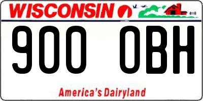 WI license plate 900OBH