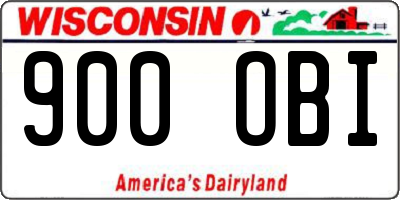 WI license plate 900OBI