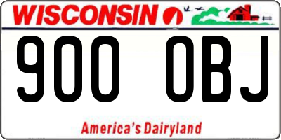 WI license plate 900OBJ