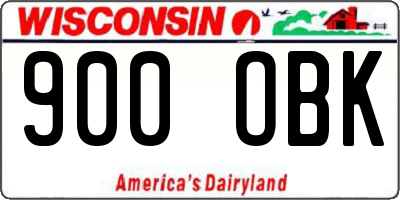 WI license plate 900OBK