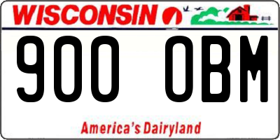 WI license plate 900OBM