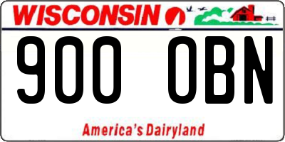 WI license plate 900OBN