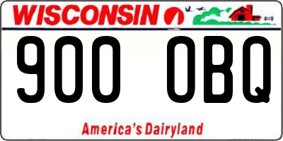 WI license plate 900OBQ