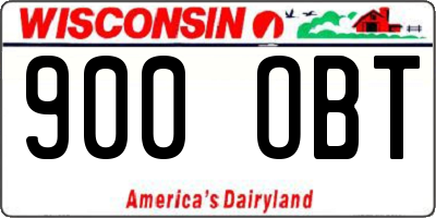 WI license plate 900OBT