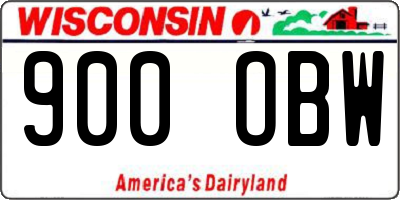 WI license plate 900OBW