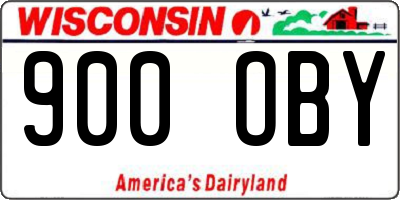 WI license plate 900OBY