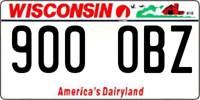 WI license plate 900OBZ