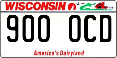 WI license plate 900OCD