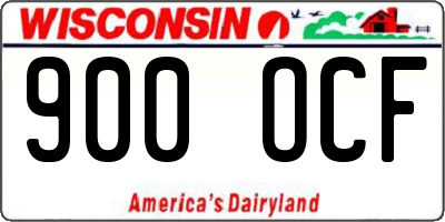 WI license plate 900OCF