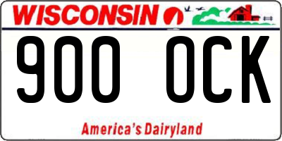 WI license plate 900OCK