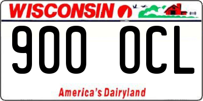 WI license plate 900OCL