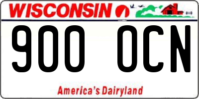 WI license plate 900OCN