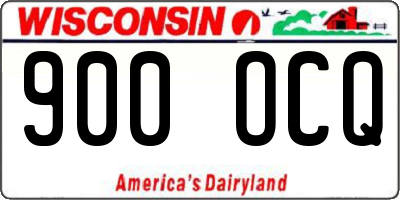 WI license plate 900OCQ