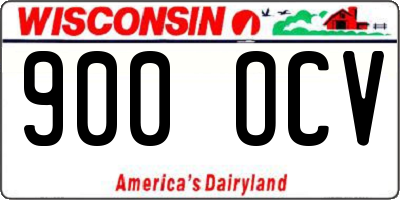 WI license plate 900OCV
