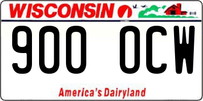 WI license plate 900OCW
