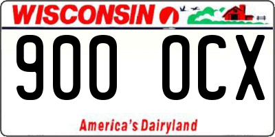 WI license plate 900OCX