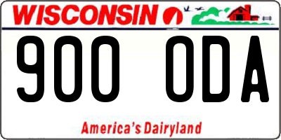 WI license plate 900ODA