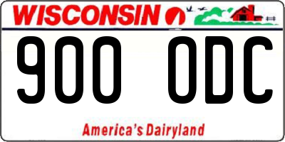 WI license plate 900ODC