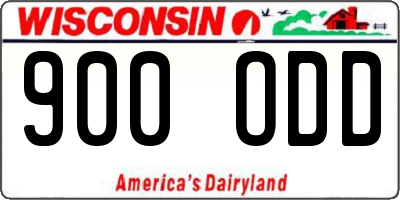 WI license plate 900ODD
