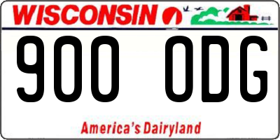 WI license plate 900ODG