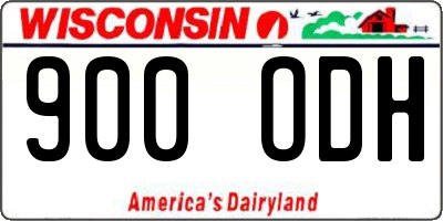 WI license plate 900ODH