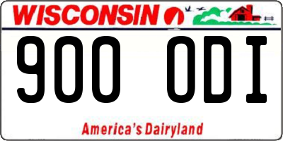 WI license plate 900ODI
