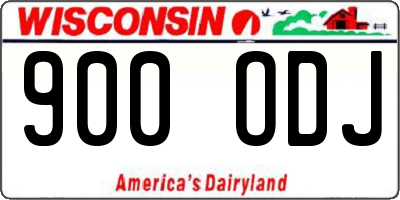 WI license plate 900ODJ