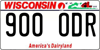 WI license plate 900ODR