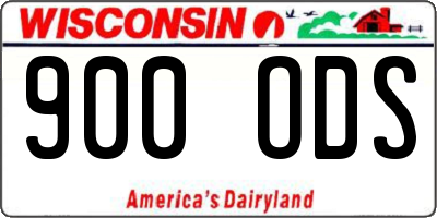 WI license plate 900ODS