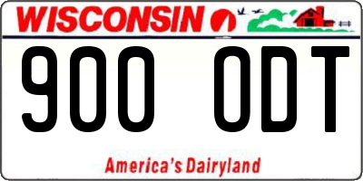 WI license plate 900ODT