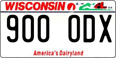 WI license plate 900ODX