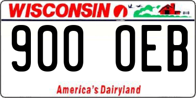 WI license plate 900OEB