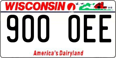 WI license plate 900OEE