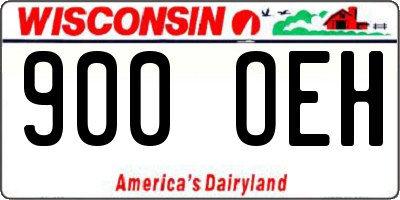 WI license plate 900OEH