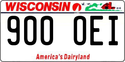 WI license plate 900OEI