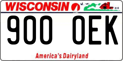 WI license plate 900OEK