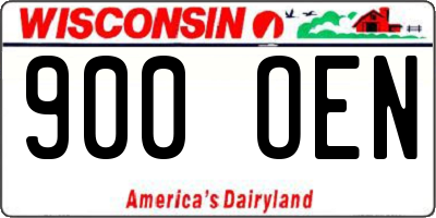 WI license plate 900OEN