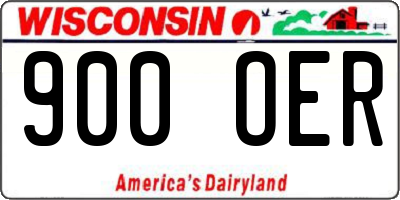 WI license plate 900OER