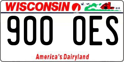 WI license plate 900OES